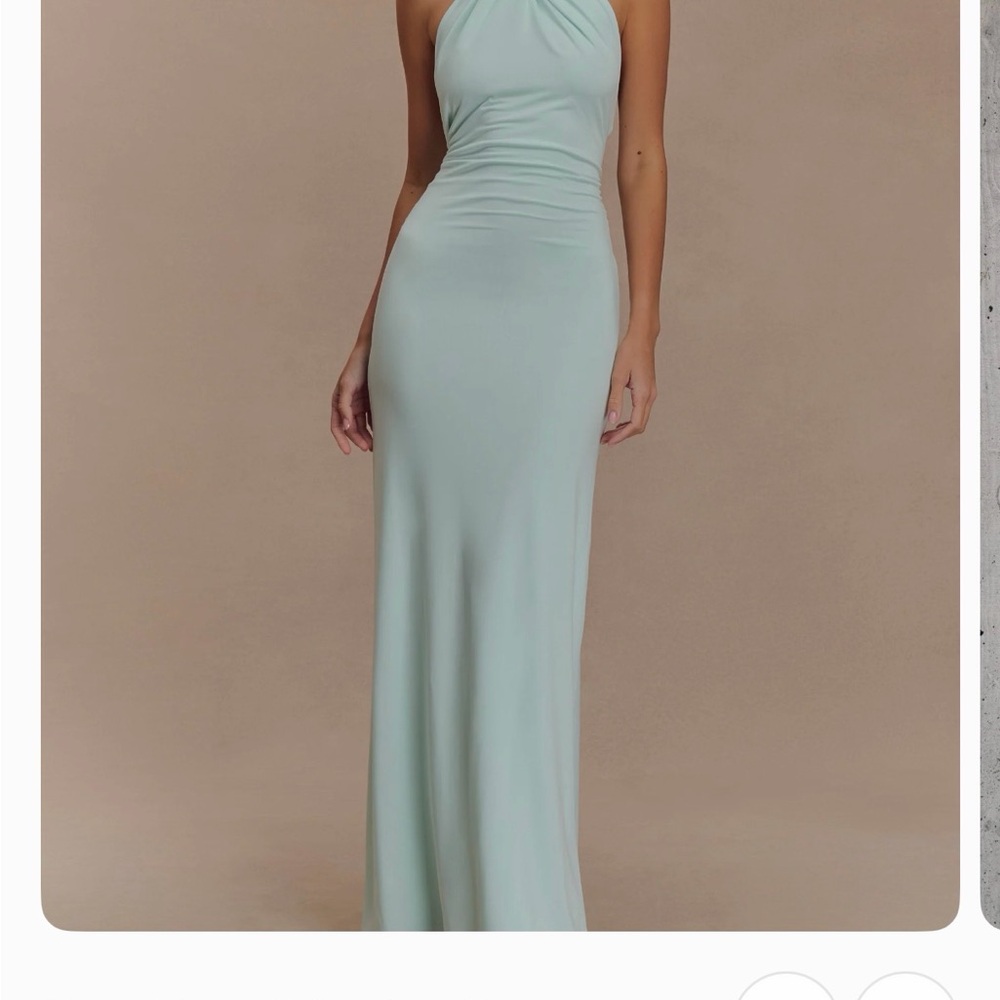 Meshki Mint Green Halter Maxi Dress